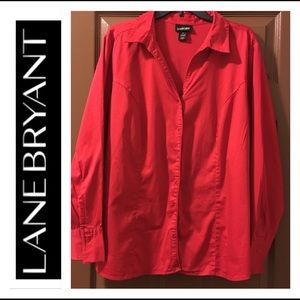 3/$25 Lane Bryant Red Button Down